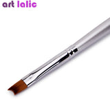 French Tip Nail Brush Silver Black Handle Design Half Moon Shape Acrylic UV Gel Drawing Painting Pen Manicure Nail Art Tool - Presidential Brand (R)