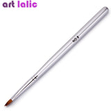 French Tip Nail Brush Silver Black Handle Design Half Moon Shape Acrylic UV Gel Drawing Painting Pen Manicure Nail Art Tool - Presidential Brand (R)