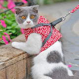 1.2m Pets Outdoor Walking Leash Set Dog Cat Harness Vest Collar Cat Traction Ropes for Small Dogs Cats Walking Cat Harness Hot - Presidential Brand (R)