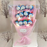 Cartoon Lilo Stitch Doraemon Plush Doll Toys Cute Lilo Stitch Anime Plush Bouquet with Fake Flower Wedding Party Gift No Box - Presidential Brand (R)