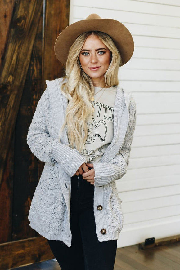 Only Want You Knit Hooded Cardigan - Presidential Brand (R)