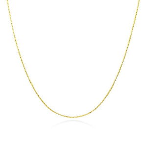 Yellow Gold Flashed Sterling Silver Italian .75mm Diamond-Cut Snake Chain Necklace, 16 Inches - Presidential Brand (R)