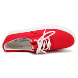 Sneakers Low Heel Platform Casual Flat Lace Up Sport Canvas Shoes - Presidential Brand (R)