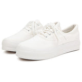 Sneakers Low Heel Platform Casual Flat Lace Up Sport Canvas Shoes - Presidential Brand (R)