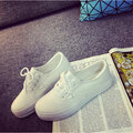 Sneakers Low Heel Platform Casual Flat Lace Up Sport Canvas Shoes - Presidential Brand (R)