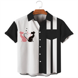 Hawaiian Men's Shirts Shirts Multicolor Striped Loose Short Sleeves Casual Buttons Cotton Beach Shirts for Men Camisas Para Homb