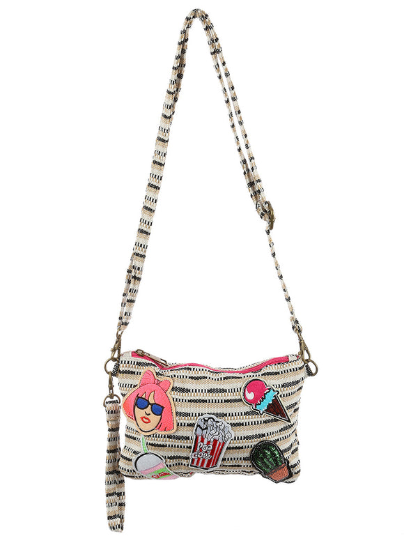 PATCHED WOVEN FABRIC PURSE - Presidential Brand (R)