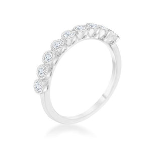 Geometric Bea 0.27ct CZ Rhodium Delicate Ring - Presidential Brand (R)