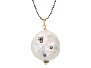 Coin Pearl CZ Inlay Necklace, 24" - Presidential Brand (R)