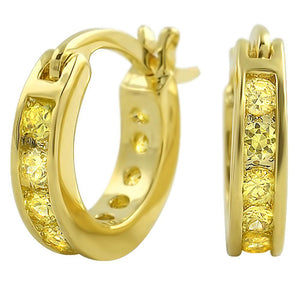Channel Hoop Lemonade Canary CZ Earrings - Presidential Brand (R)