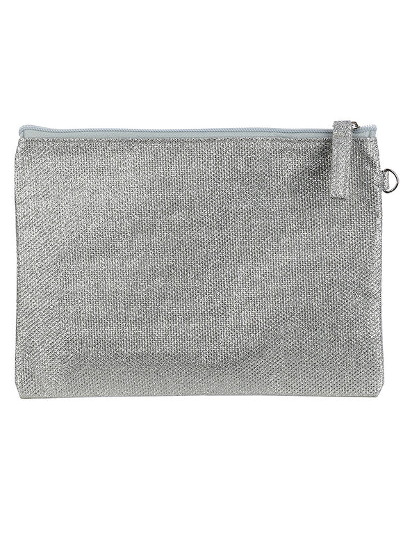 SHIMMER FINISH FABRIC CLUTCH MAKEUP POUCH - Presidential Brand (R)