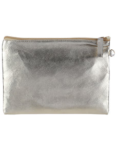 METALLIC FINISH VINYL CLUTCH MAKEUP POUCH - Presidential Brand (R)