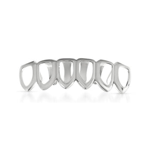 Grillz Silver 6 Tooth Outline Bottom Teeth - Presidential Brand (R)