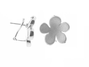 Electroformed Satin Finish Heart Omega Clip Earrings - Presidential Brand (R)