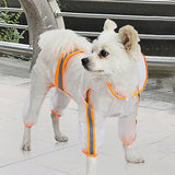 Pets Hooded Raincoats Reflective Strip Dogs Rain Coat Waterproof Jacket Breathable