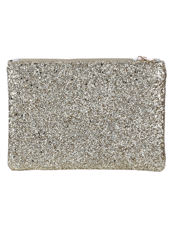 GLITTERED VINYL CLUTCH MAKEUP POUCH - Presidential Brand (R)
