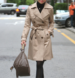 Womens Classic Khaki Double Breasted Trench Coat - Presidential Brand (R)