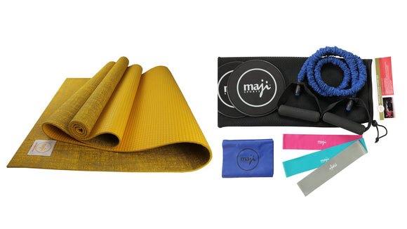Jute Premium ECO Fitness, pilates, Yoga Mat + Fitness Bundle - Presidential Brand (R)