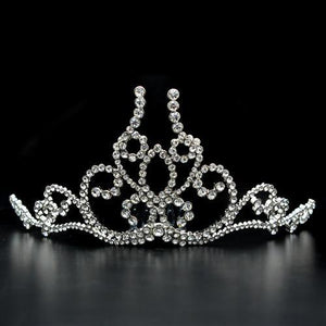 LO2112 - Imitation Rhodium Brass Tiaras & Hair Clip with Top Grade Crystal in Clear - Presidential Brand (R)