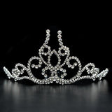 LO2112 - Imitation Rhodium Brass Tiaras & Hair Clip with Top Grade Crystal in Clear - Presidential Brand (R)