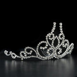 LO2112 - Imitation Rhodium Brass Tiaras & Hair Clip with Top Grade Crystal in Clear - Presidential Brand (R)