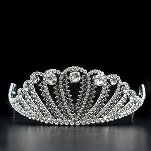 LO2114 - Imitation Rhodium Brass Tiaras & Hair Clip with Top Grade Crystal in Clear - Presidential Brand (R)