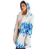 Mens Jackets, Blue And White Mosaic Square Style Fleece Jacket - Presidential Brand (R)