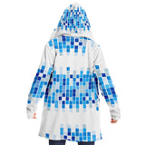 Mens Jackets, Blue And White Mosaic Square Style Fleece Jacket - Presidential Brand (R)