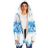Mens Jackets, Blue And White Mosaic Square Style Fleece Jacket - Presidential Brand (R)