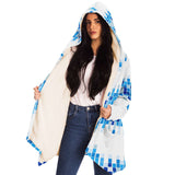 Mens Jackets, Blue And White Mosaic Square Style Fleece Jacket - Presidential Brand (R)
