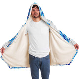 Mens Jackets, Blue And White Mosaic Square Style Fleece Jacket - Presidential Brand (R)