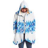 Mens Jackets, Blue And White Mosaic Square Style Fleece Jacket - Presidential Brand (R)