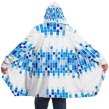 Mens Jackets, Blue And White Mosaic Square Style Fleece Jacket - Presidential Brand (R)