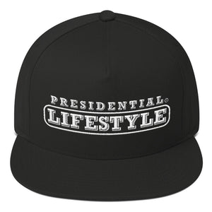 Presidential Lifestyle Logo White P On Back | Flat Bill Cap - Presidential Brand (R)