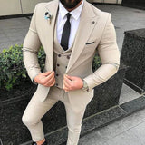 Slim Fit 3 Piece Suit Men Wedding Tuxedos Bridegroom Groomsmen Business Party Prom Blazer Jacket Pants Tie Vest | shoppresidential.com - Presidential Brand (R)