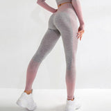Women Striped Hip Enhancing Running Gym Fitness Leggings - Presidential Brand (R)