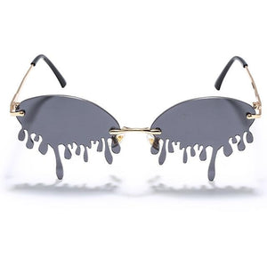 Hot sale Fashion Water drop Sunglasses Women Rimless Wave Punk Sun Glasses Luxury Trending Sunglasses Streetwear Gafas Shades - Presidential Brand (R)