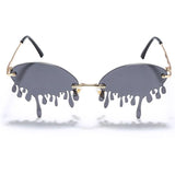 Hot sale Fashion Water drop Sunglasses Women Rimless Wave Punk Sun Glasses Luxury Trending Sunglasses Streetwear Gafas Shades - Presidential Brand (R)