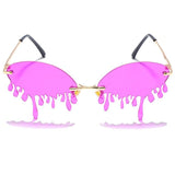 Hot sale Fashion Water drop Sunglasses Women Rimless Wave Punk Sun Glasses Luxury Trending Sunglasses Streetwear Gafas Shades - Presidential Brand (R)