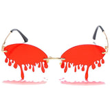 Hot sale Fashion Water drop Sunglasses Women Rimless Wave Punk Sun Glasses Luxury Trending Sunglasses Streetwear Gafas Shades - Presidential Brand (R)