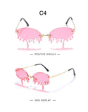 Hot sale Fashion Water drop Sunglasses Women Rimless Wave Punk Sun Glasses Luxury Trending Sunglasses Streetwear Gafas Shades - Presidential Brand (R)