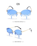 Hot sale Fashion Water drop Sunglasses Women Rimless Wave Punk Sun Glasses Luxury Trending Sunglasses Streetwear Gafas Shades - Presidential Brand (R)