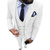Mens suits Wave point Three Pieces Casual Blazer Vest Pants - Presidential Brand (R)