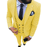 Mens suits Wave point Three Pieces Casual Blazer Vest Pants - Presidential Brand (R)