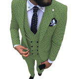 Mens suits Wave point Three Pieces Casual Blazer Vest Pants - Presidential Brand (R)