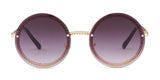 Vintage Fashion Round Sunglasses Women 2019 Luxury Brand Design Retro Rimless Frame Sun Glasses Lady Female Shades NO Chain - Presidential Brand (R)