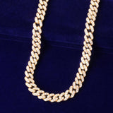 10mm Gold Miami Cuban Link Necklace Bling AAAA Zircon Charm Men's Hip Hop Chain Women Jewelry - Presidential Brand (R)