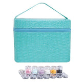 84 Bottles PU Leather Diamond Painting Charms Rhinestones Tool Storage Bag Case Organizer Beads Diamond Embroidery Storage Box - Presidential Brand (R)