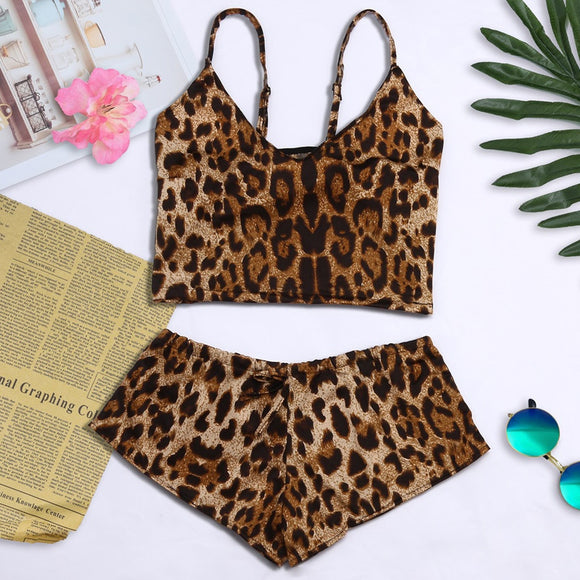 женские блузки Women Plus Size Sexy Lingerie Bow Leopard Underwear Sleepwear Set женские футболки dropshipping - Presidential Brand (R)