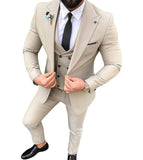 Slim Fit 3 Piece Suit Men Wedding Tuxedos Bridegroom Groomsmen Business Party Prom Blazer Jacket Pants Tie Vest | shoppresidential.com - Presidential Brand (R)
